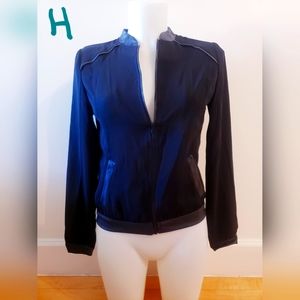 Dynamite leather sleeve biker jacket